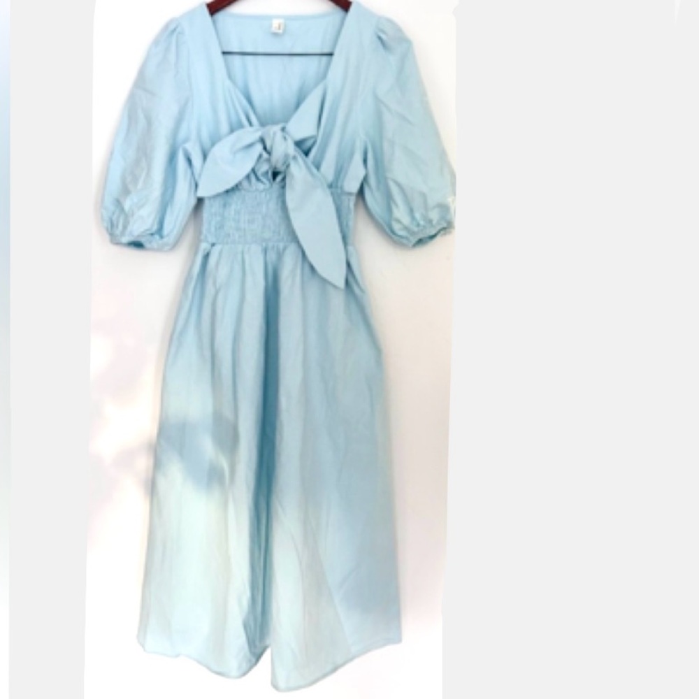 Elegant Blue Midi Dress - Picture 2 of 7